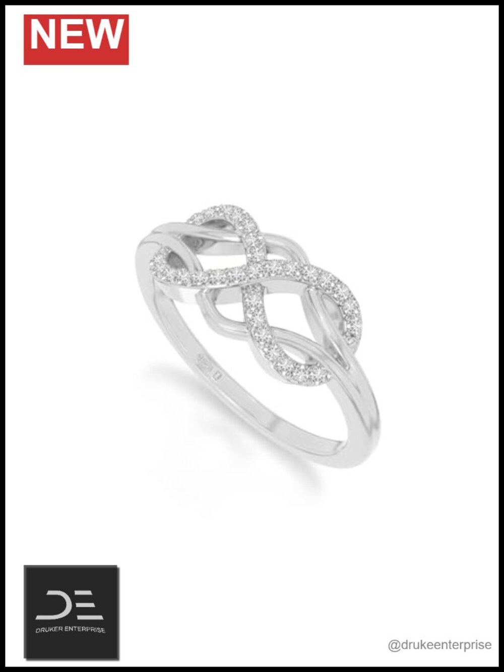 Sterling Silver Moissanite Infinity Promise Ring for Women 925